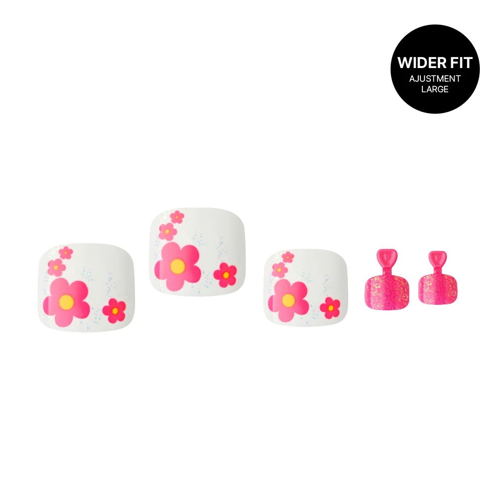 Gold Finger Trendy Wider Fit Toenails - Florals - Image 3