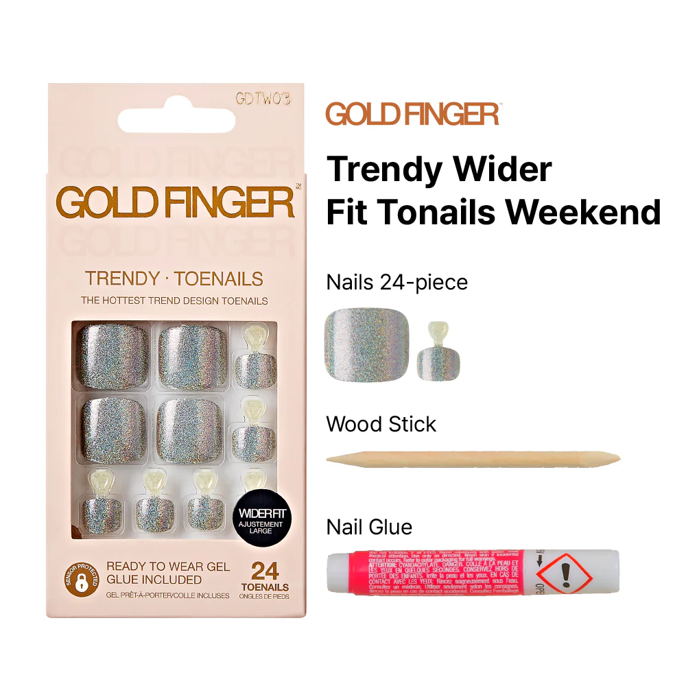 Gold Finger Trendy Wider Fit Toenails - Weekend - Image 4