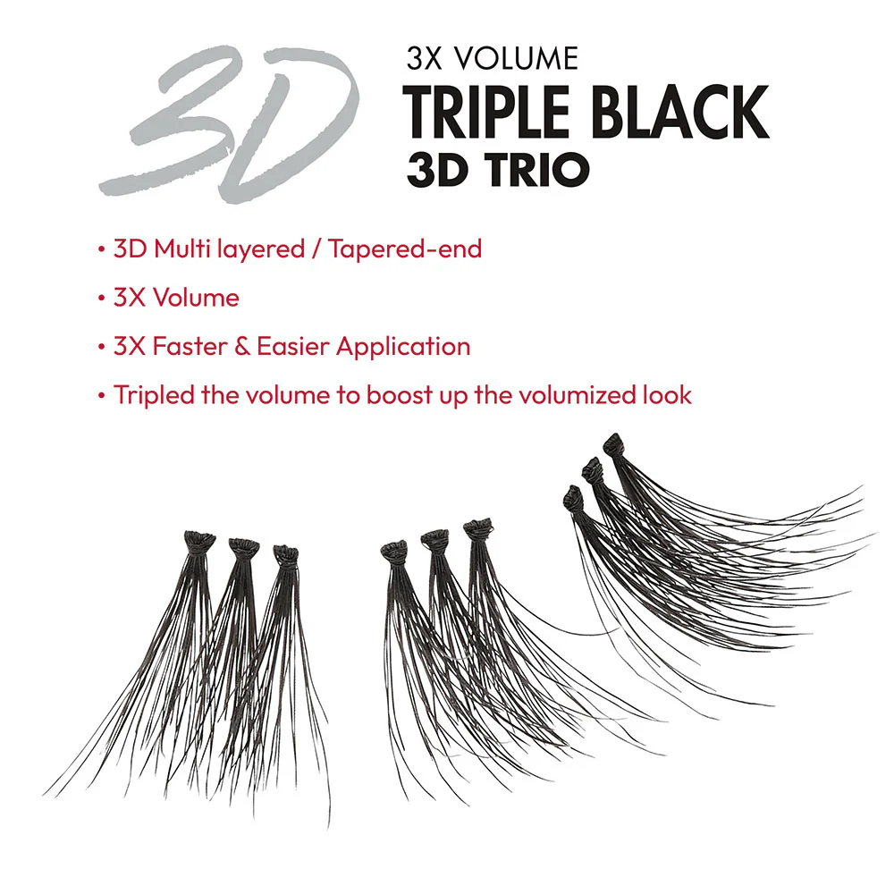 I-ENVY Triple Black Trio Lashes - 3D Trios - Image 4