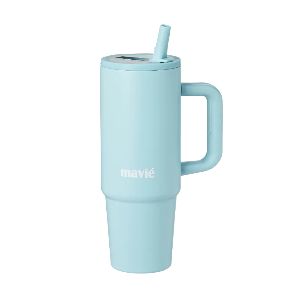 MAVIE Tumbler with Handle & Built-in Flip Straw - Double Insulated Stainless Steel Water Bottle & Travel Coffee Mug (30oz & 40oz) - Image 12