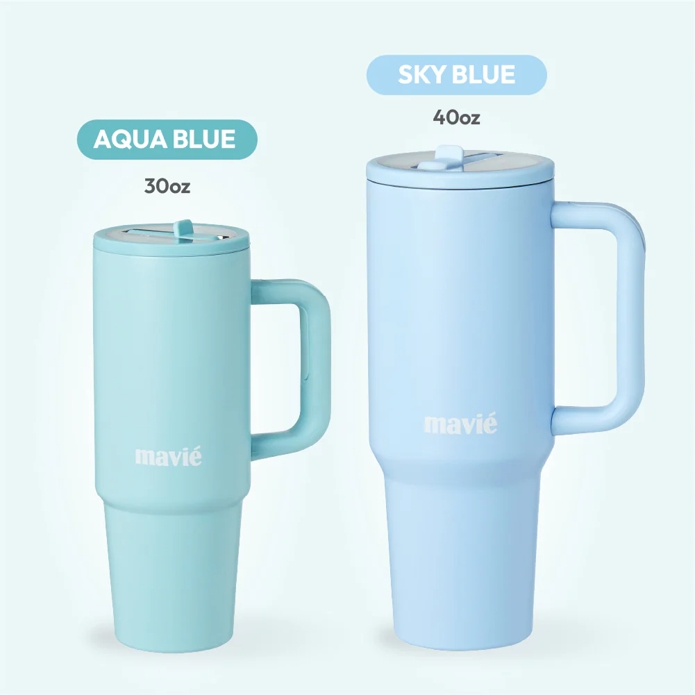 MAVIE Tumbler with Handle & Built-in Flip Straw - Double Insulated Stainless Steel Water Bottle & Travel Coffee Mug (30oz & 40oz) - Image 16