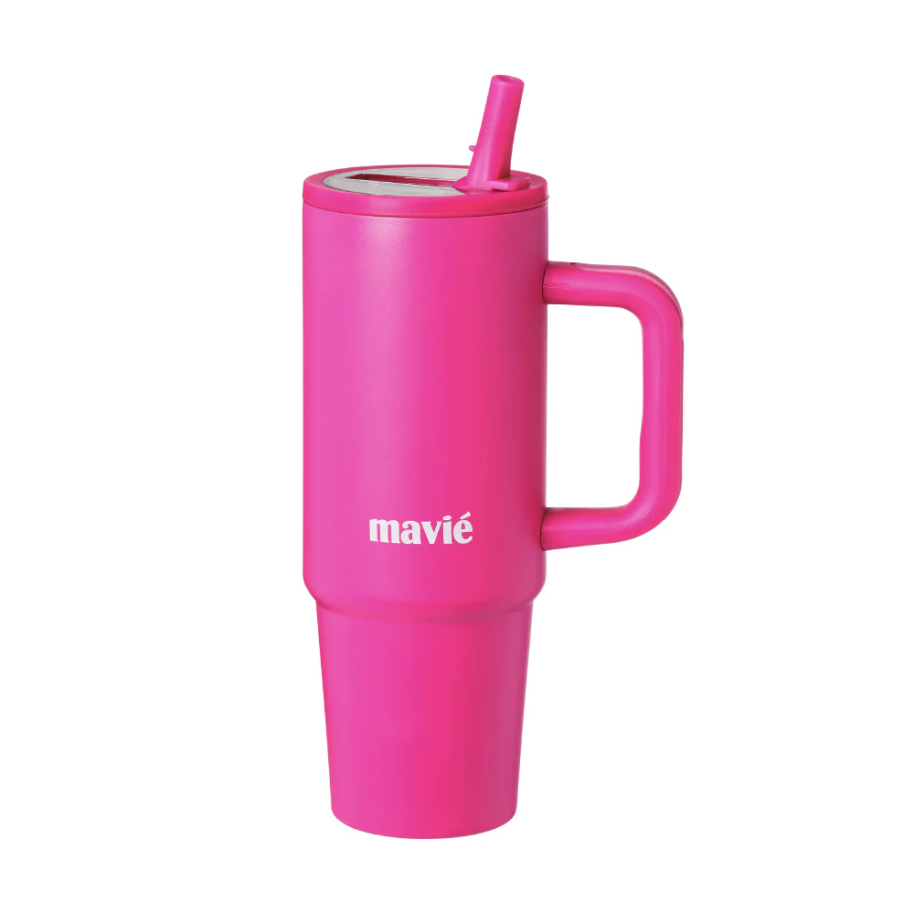 MAVIE Tumbler with Handle & Built-in Flip Straw - Double Insulated Stainless Steel Water Bottle & Travel Coffee Mug (30oz & 40oz) - Image 2