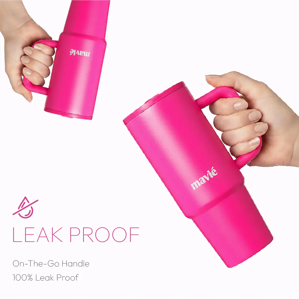 MAVIE Tumbler with Handle & Built-in Flip Straw - Double Insulated Stainless Steel Water Bottle & Travel Coffee Mug (30oz & 40oz) - Image 20