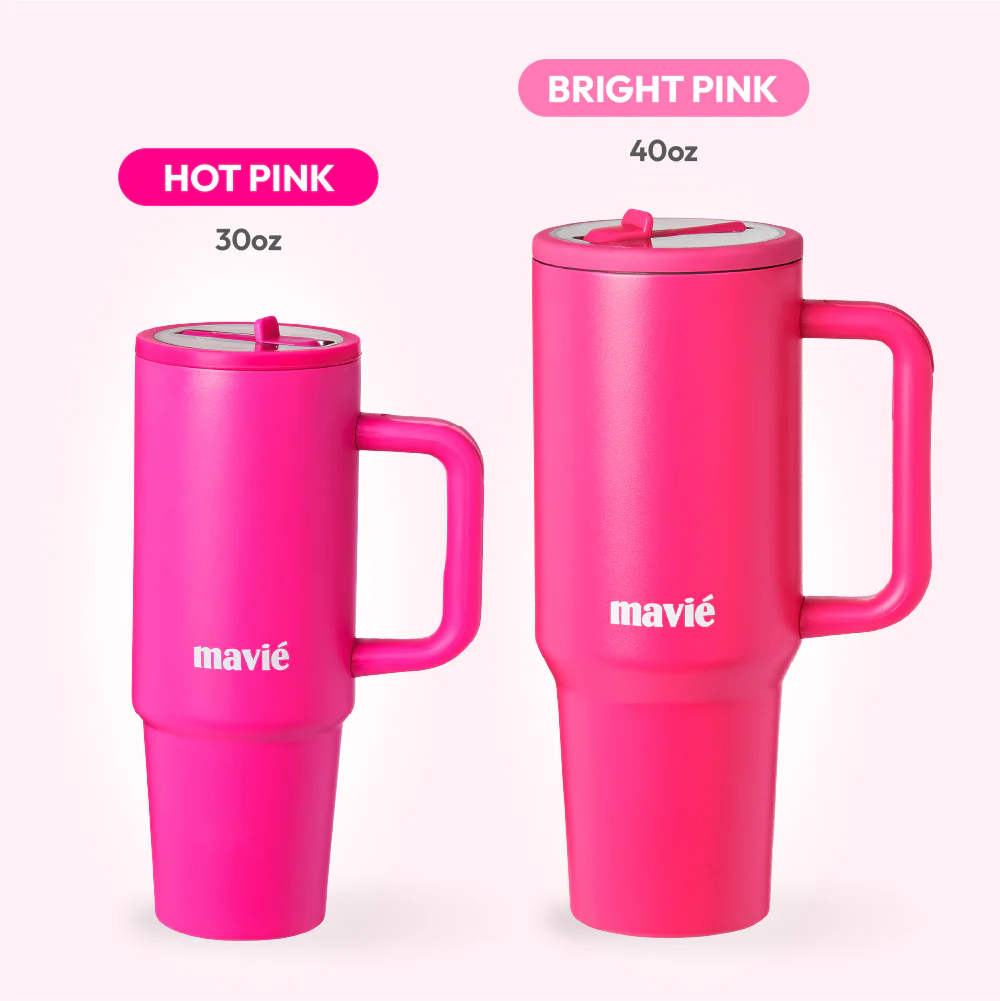 MAVIE Tumbler with Handle & Built-in Flip Straw - Double Insulated Stainless Steel Water Bottle & Travel Coffee Mug (30oz & 40oz) - Image 6