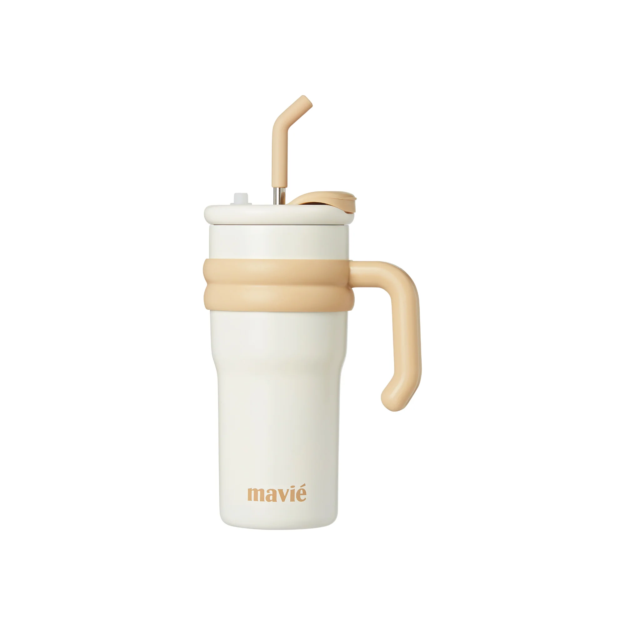 MAVIE Tumbler with Handle & Metal Straw + Silicone Tip - 17oz & 24oz - Image 16