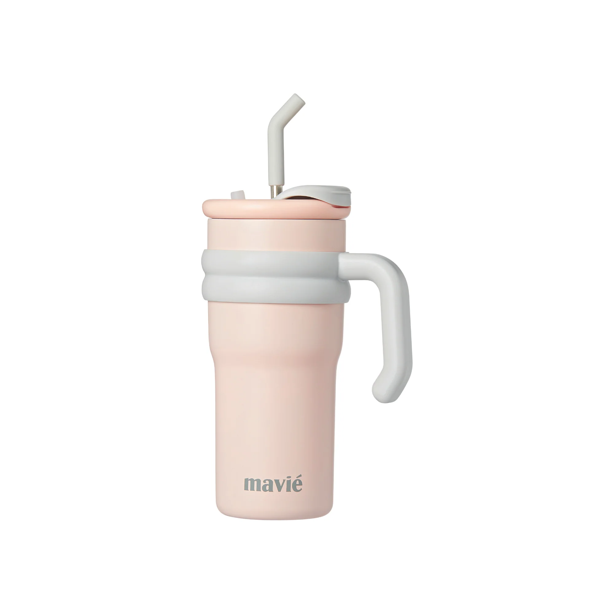 MAVIE Tumbler with Handle & Metal Straw + Silicone Tip - 17oz & 24oz - Image 21
