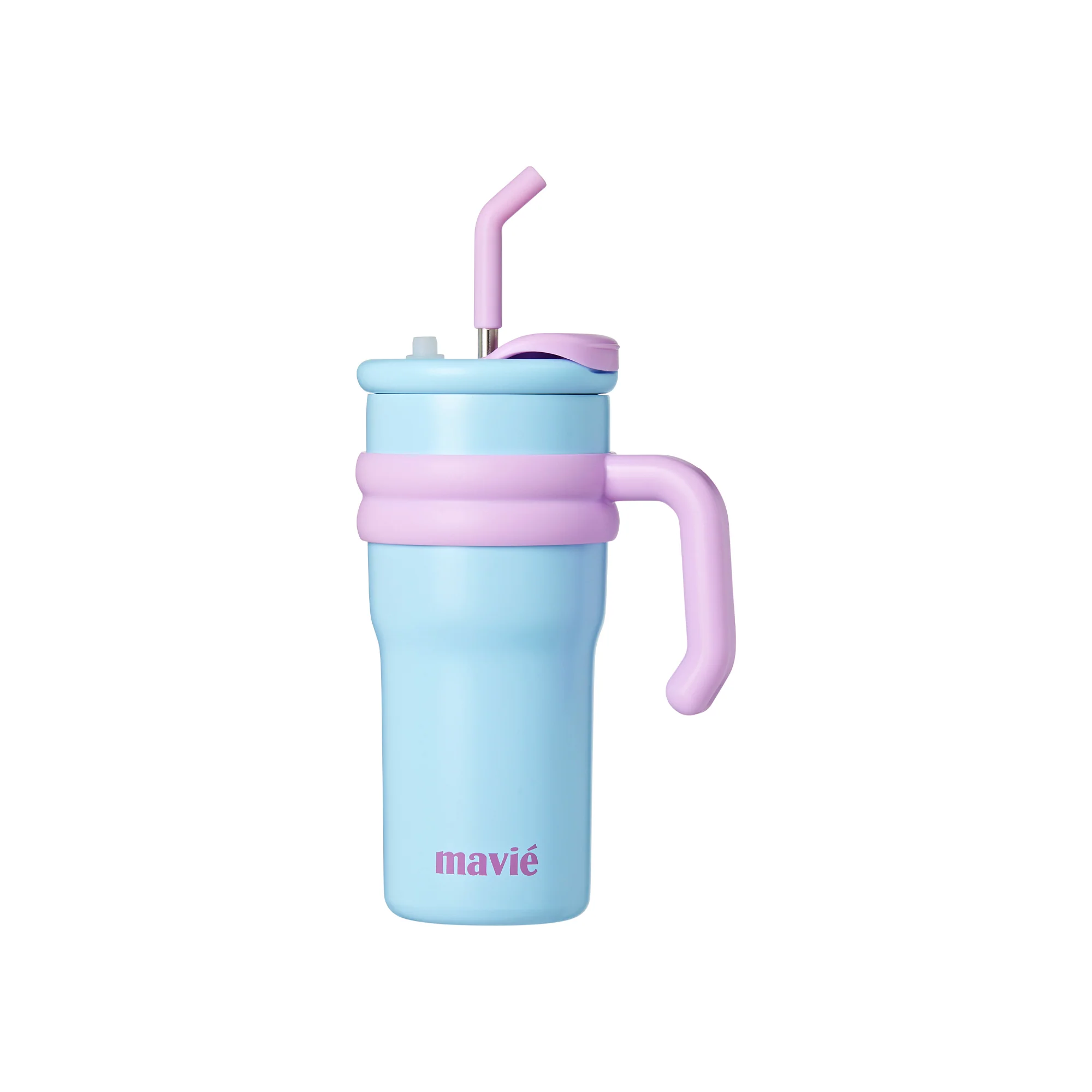 MAVIE Tumbler with Handle & Metal Straw + Silicone Tip - 17oz & 24oz - Image 26