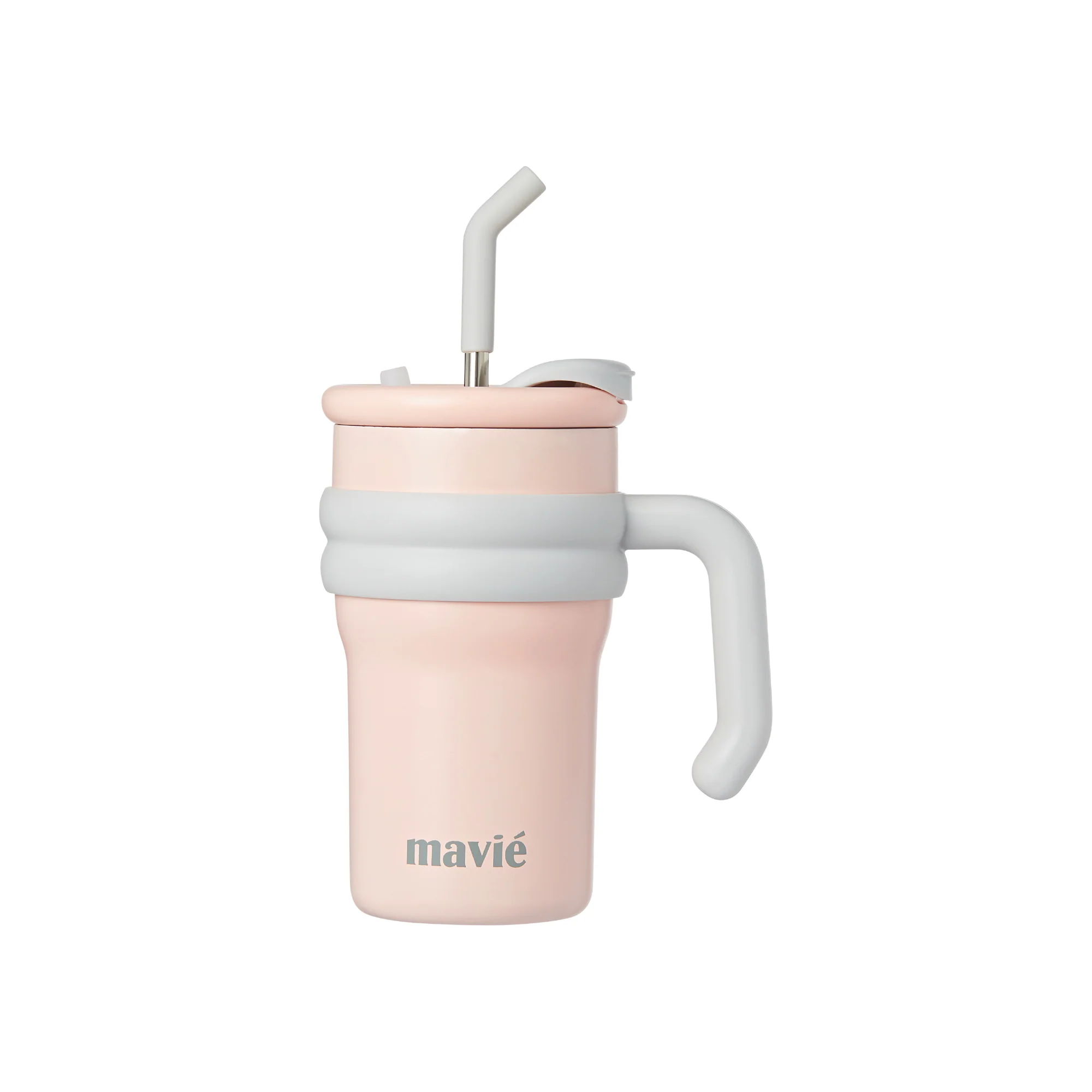 MAVIE Tumbler with Handle & Metal Straw + Silicone Tip - 17oz & 24oz - Image 6