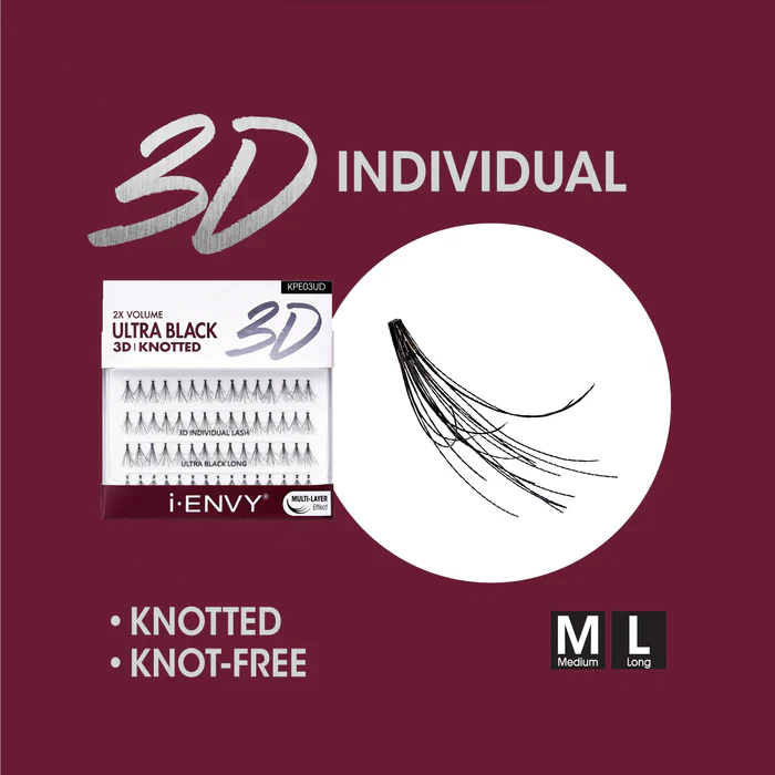 I-ENVY Ultra Black 3D Knotted Individual Lash (70pcs) - Image 10