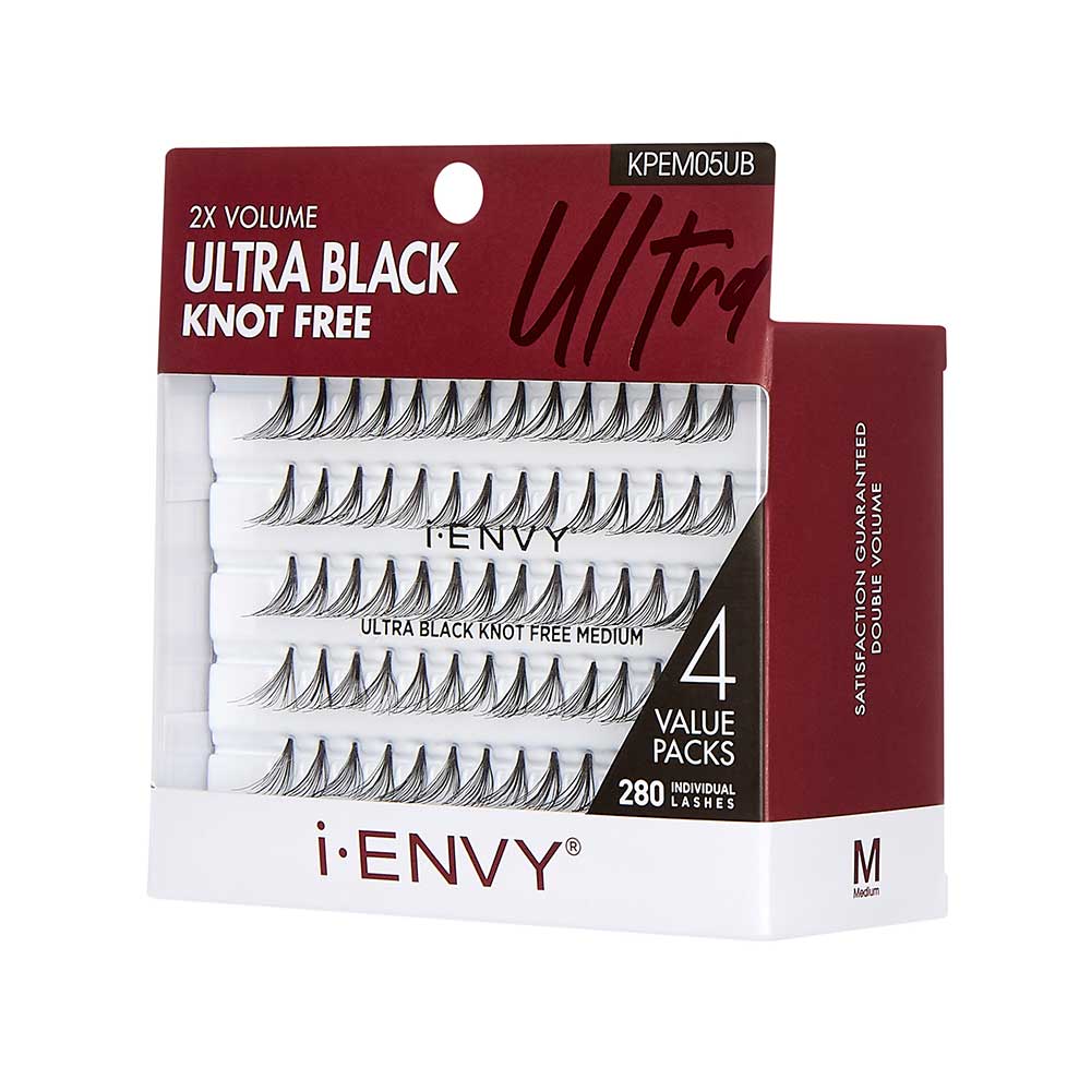 I-ENVY Ultra Black Knot Free Individual Lash 4 Value Packs (280pcs) - Image 2