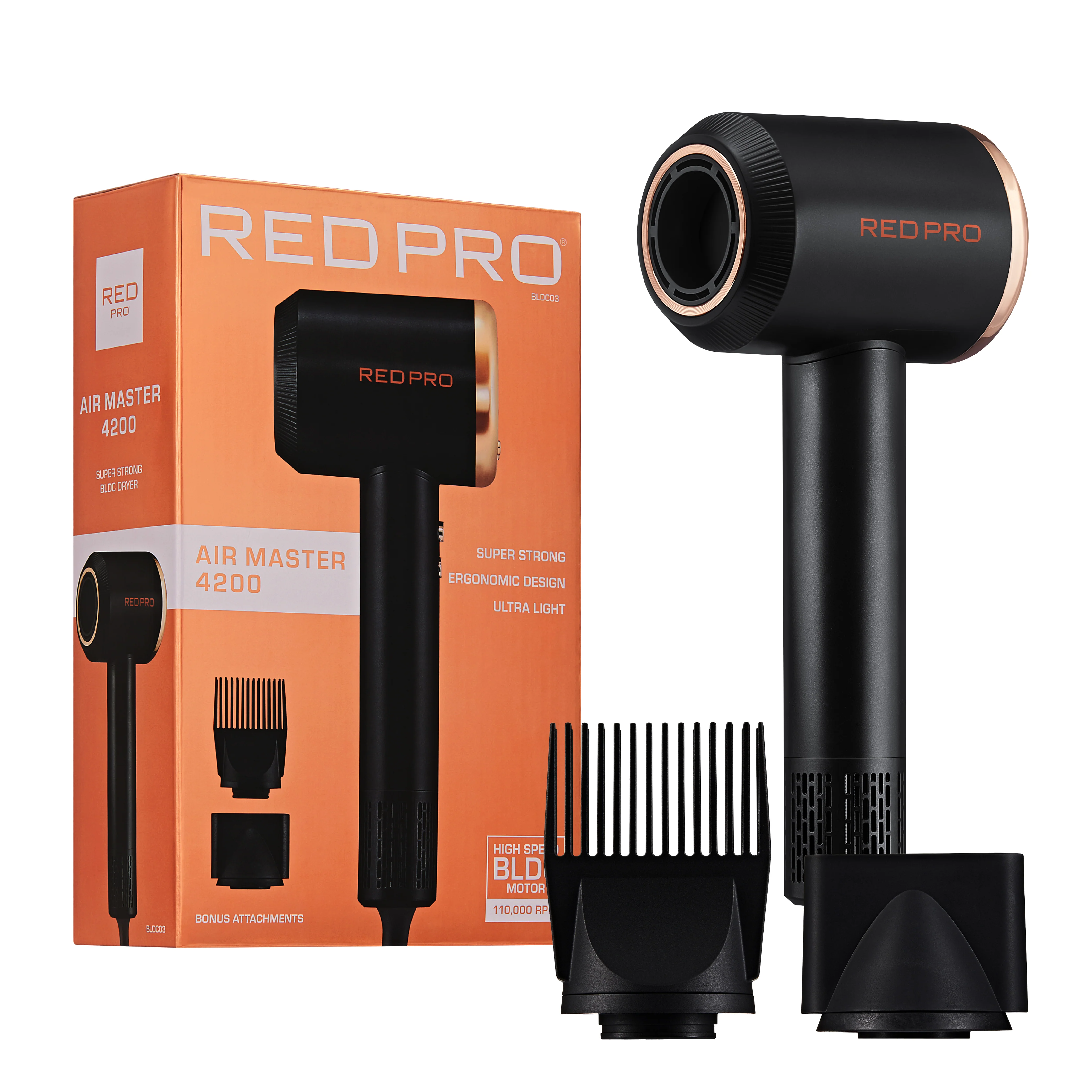 Red PRO Ultra-Lightweight Air Master 4200 High-Speed Hair Dryer 110,000 RPM BLDC Motor - Image 8