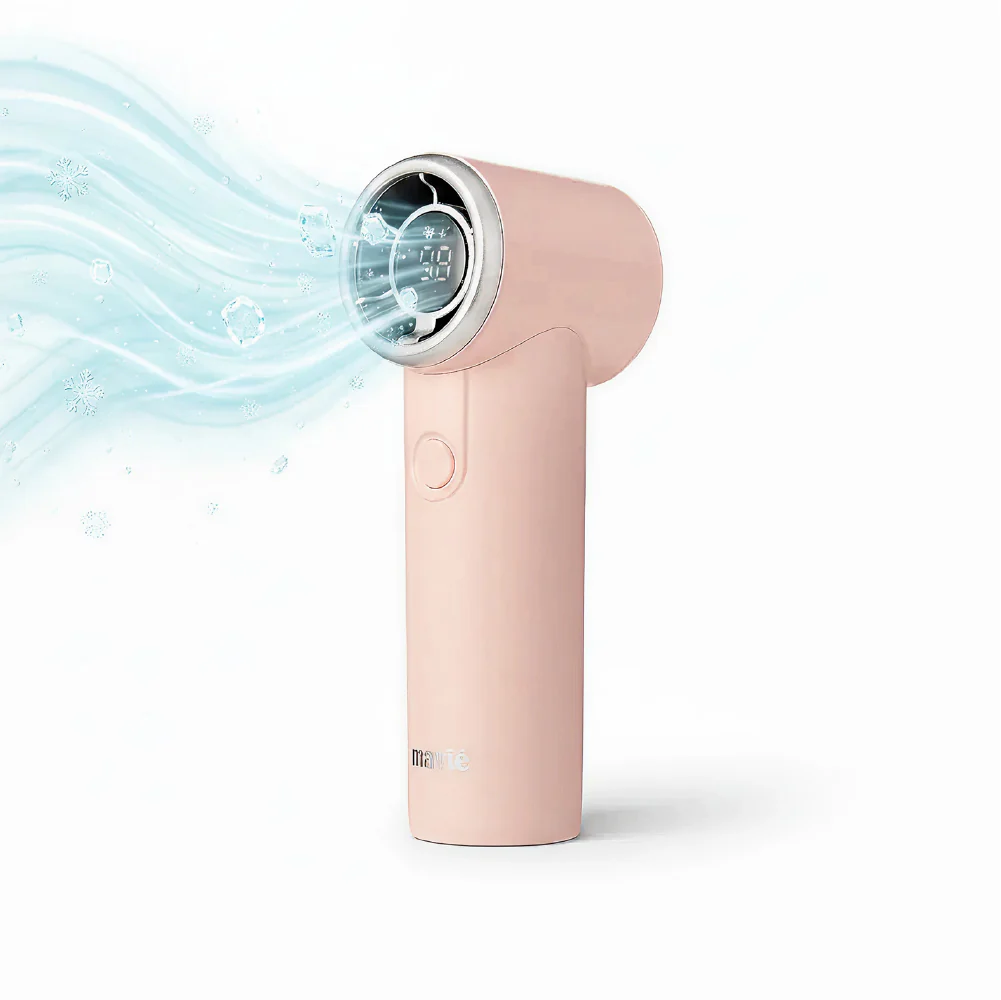 MAVIÉ Ultra Mini Portable Fan, Powerful Pocket-Sized Handheld Fan, Rechargeable Personal Fan with 5 Speeds, LED Display, Long Battery Life for Travel & Makeup
