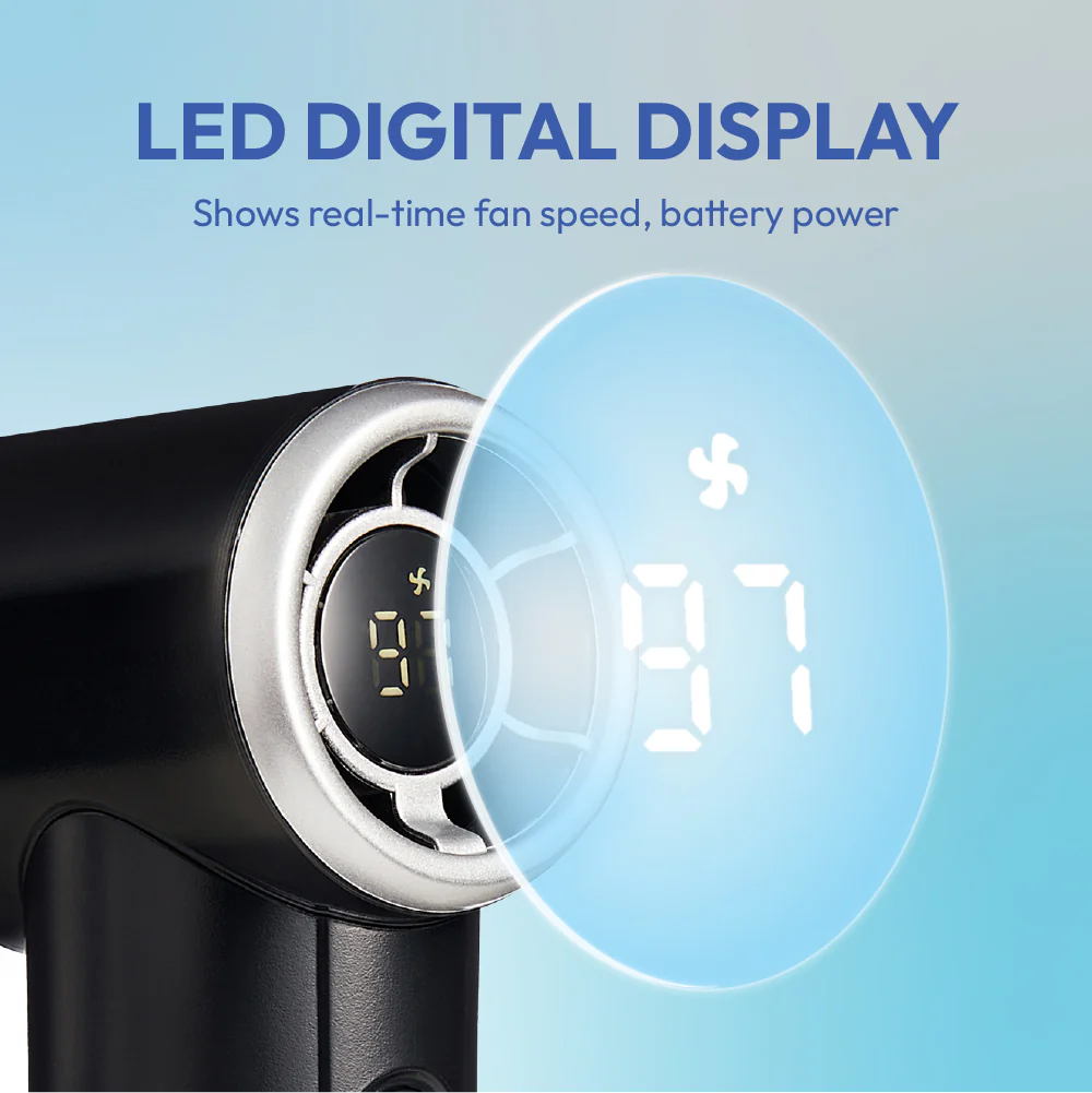 MAVIÉ Ultra Mini Portable Fan, Powerful Pocket-Sized Handheld Fan, Rechargeable Personal Fan with 5 Speeds, LED Display, Long Battery Life for Travel & Makeup - Image 6