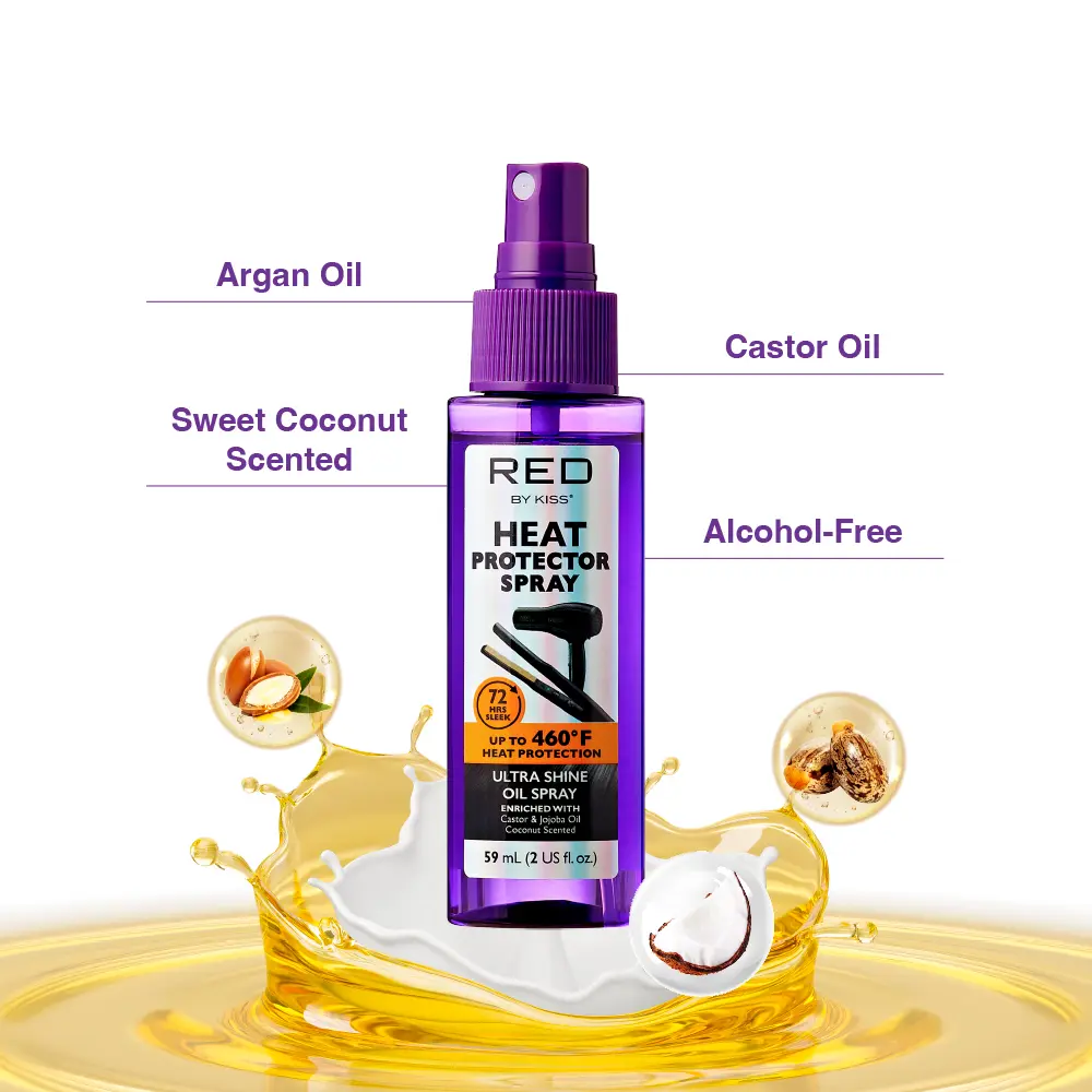RED by KISS Ultra Shine Heat Protector Oil Spray - Image 2