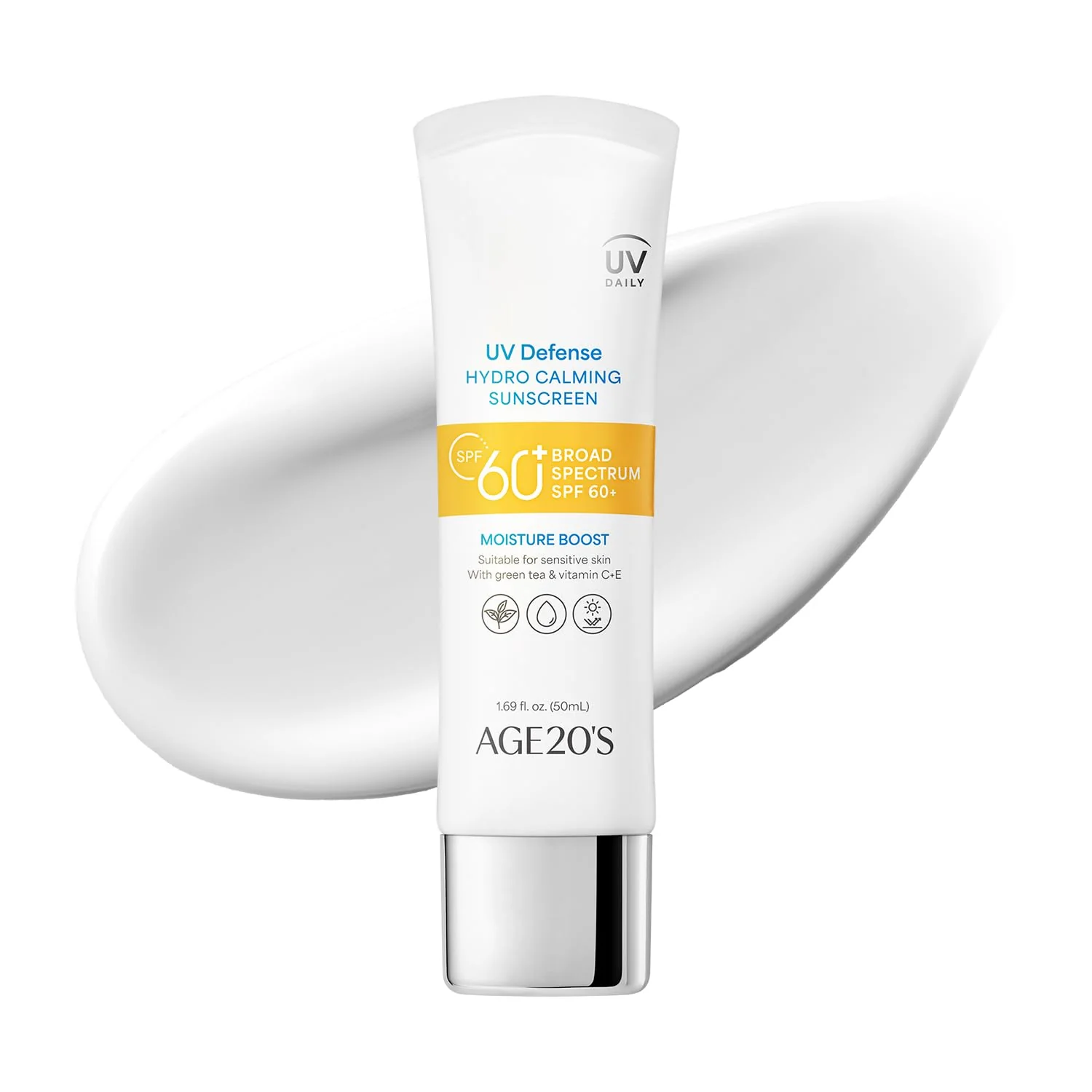 AGE20's UV Defense Hydro Calming Sunscreen SPF 60+ Vegan Daily Moisturizer & Primer - Image 2