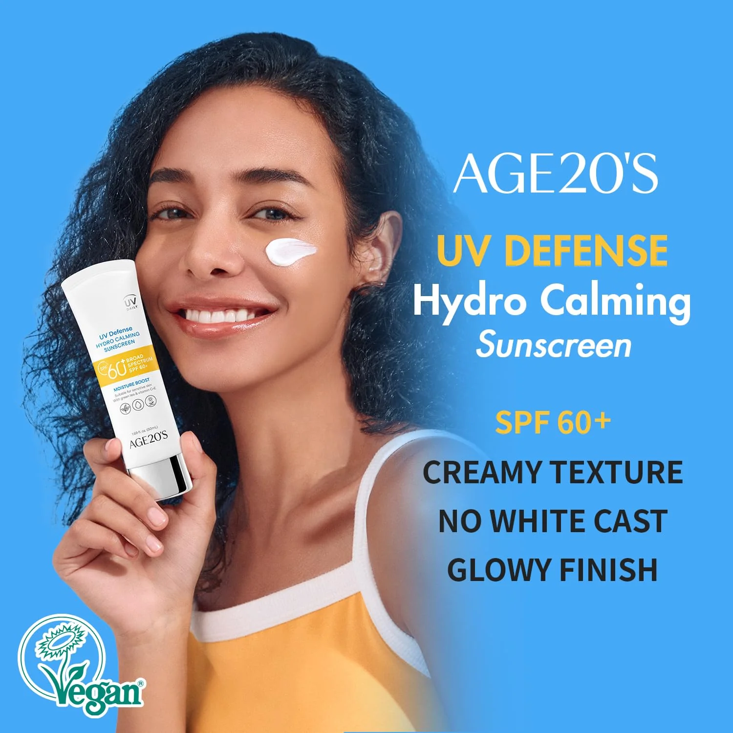 AGE20's UV Defense Hydro Calming Sunscreen SPF 60+ Vegan Daily Moisturizer & Primer - Image 3