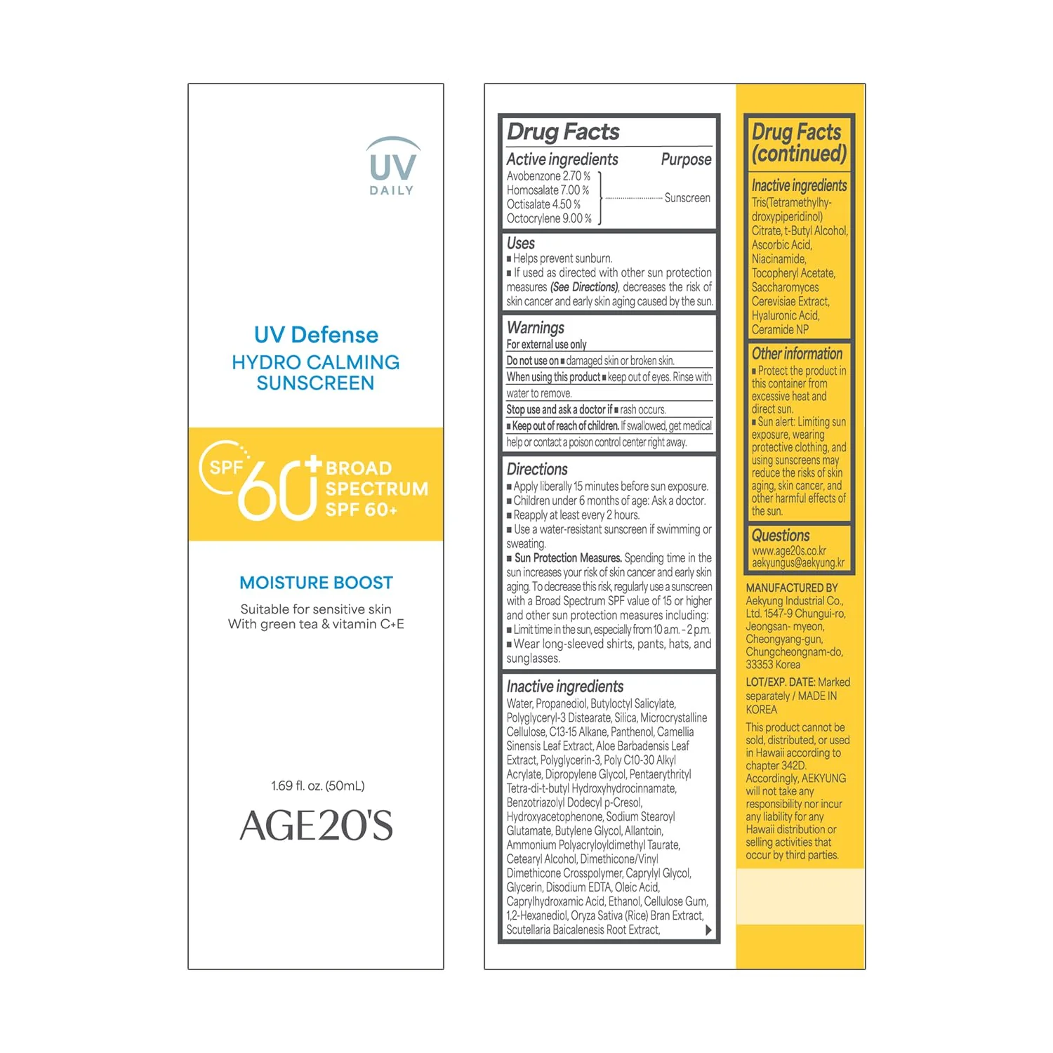 AGE20's UV Defense Hydro Calming Sunscreen SPF 60+ Vegan Daily Moisturizer & Primer - Image 8