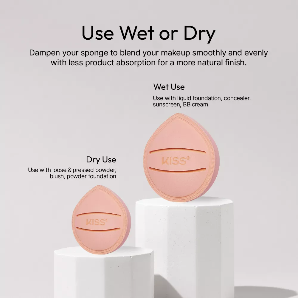 Kiss New York Velvet Cloud Latex Free Wet or Dry Reusable Makeup Sponge Puff For Liquids & Powders - Image 21