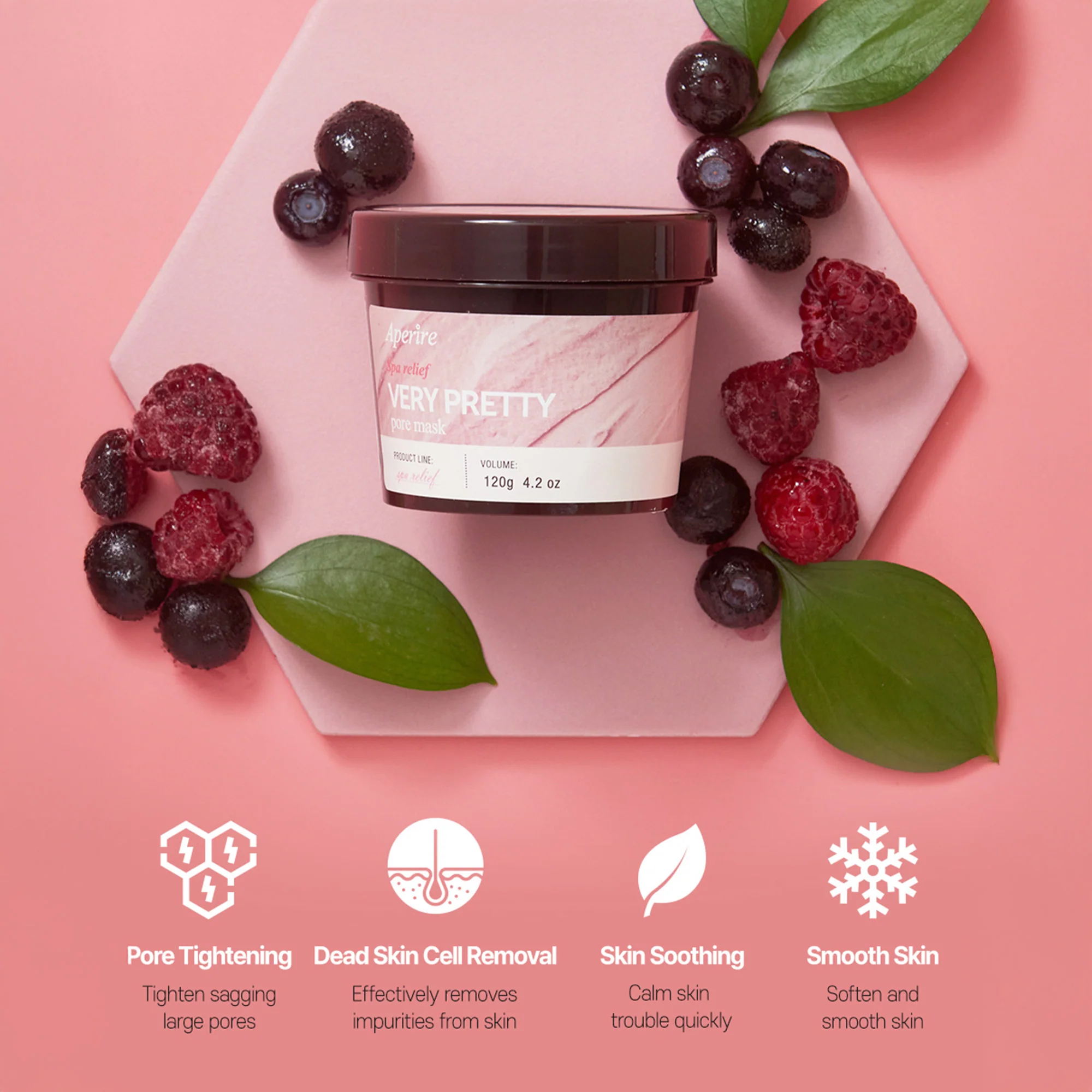 Aperire Very Pretty Pore Mask – Pore Tightening Pink Clay Mask with Calamine & Centella for Blackheads - Image 12