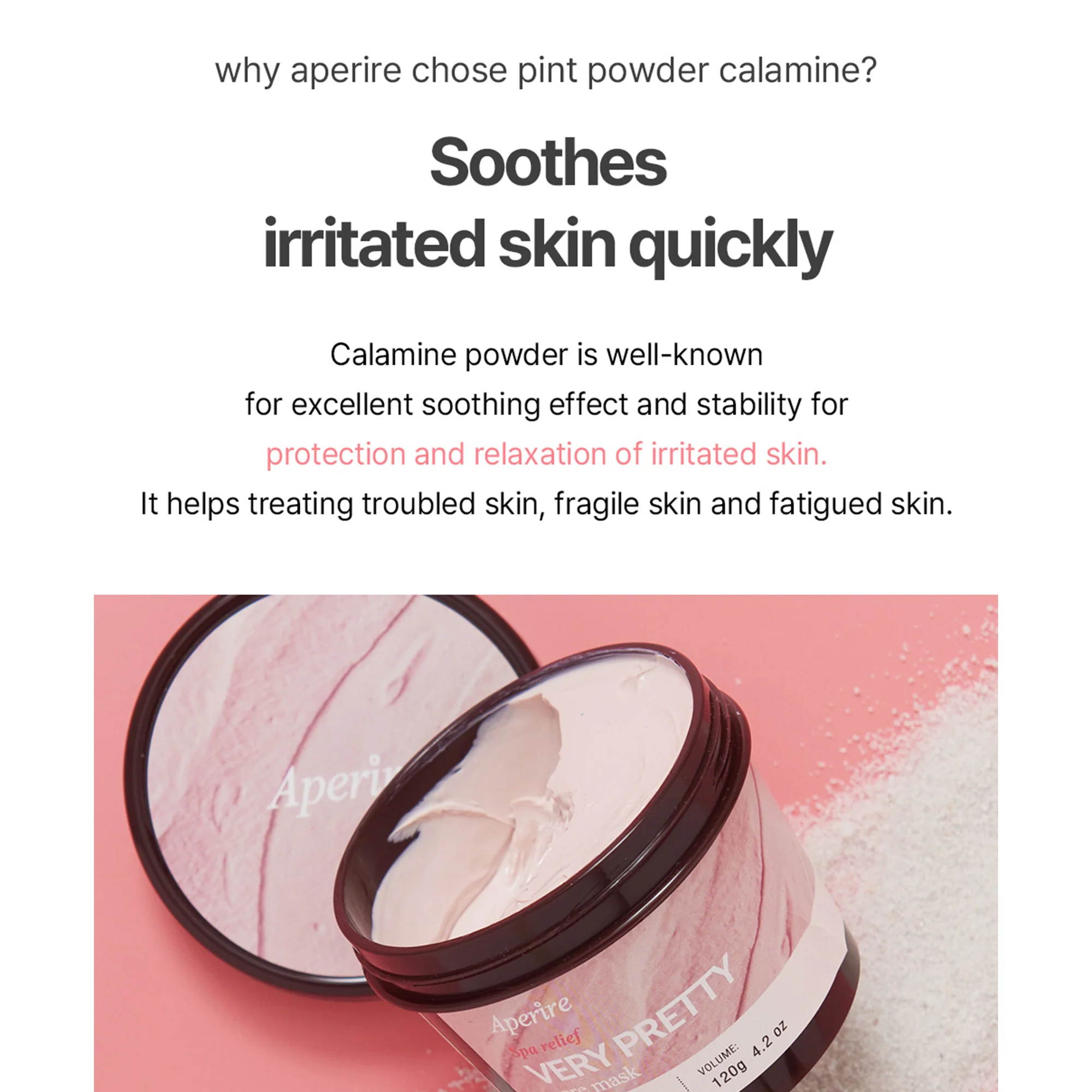 Aperire Very Pretty Pore Mask – Pore Tightening Pink Clay Mask with Calamine & Centella for Blackheads - Image 5