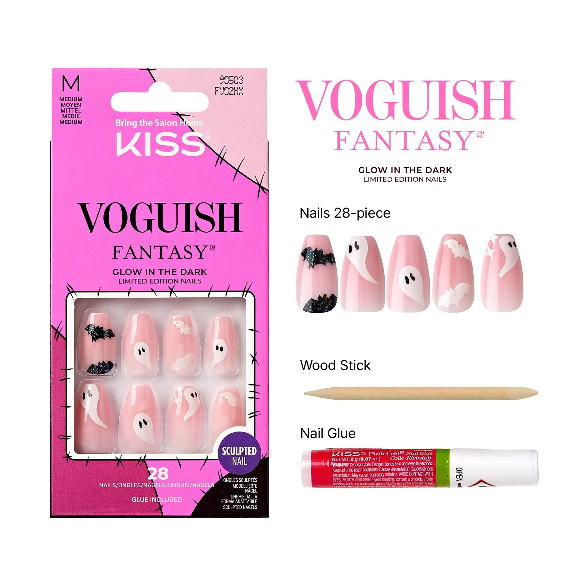 KISS Voguish Glow In The Dark Halloween Glue-On Nails - Image 13