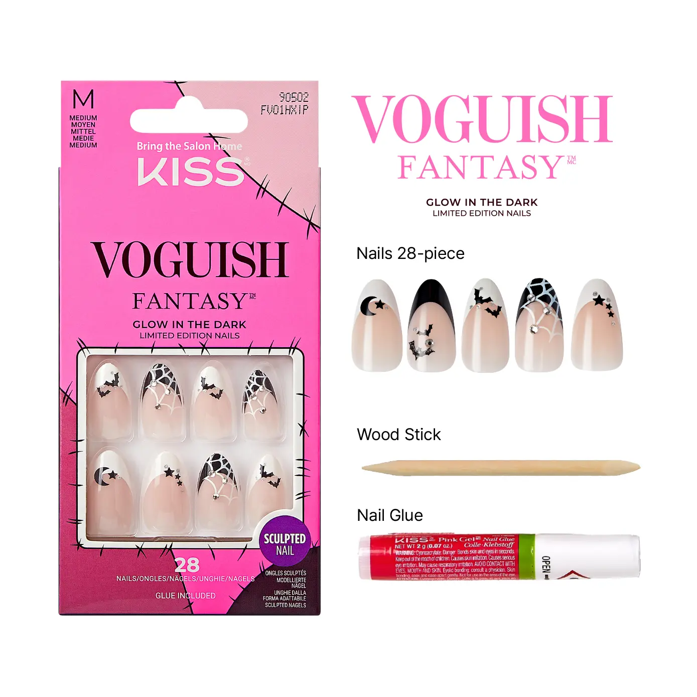 KISS Voguish Glow In The Dark Halloween Glue-On Nails - Image 5