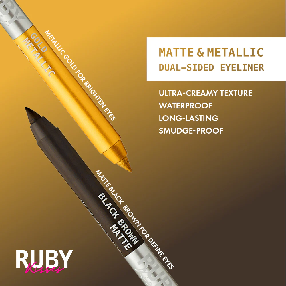 Ruby Kisses Waterproof Matte & Metallic Duo Eyeliner - Image 18