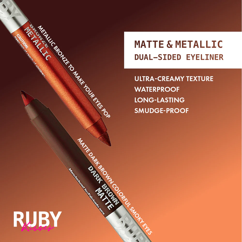Ruby Kisses Waterproof Matte & Metallic Duo Eyeliner - Image 19