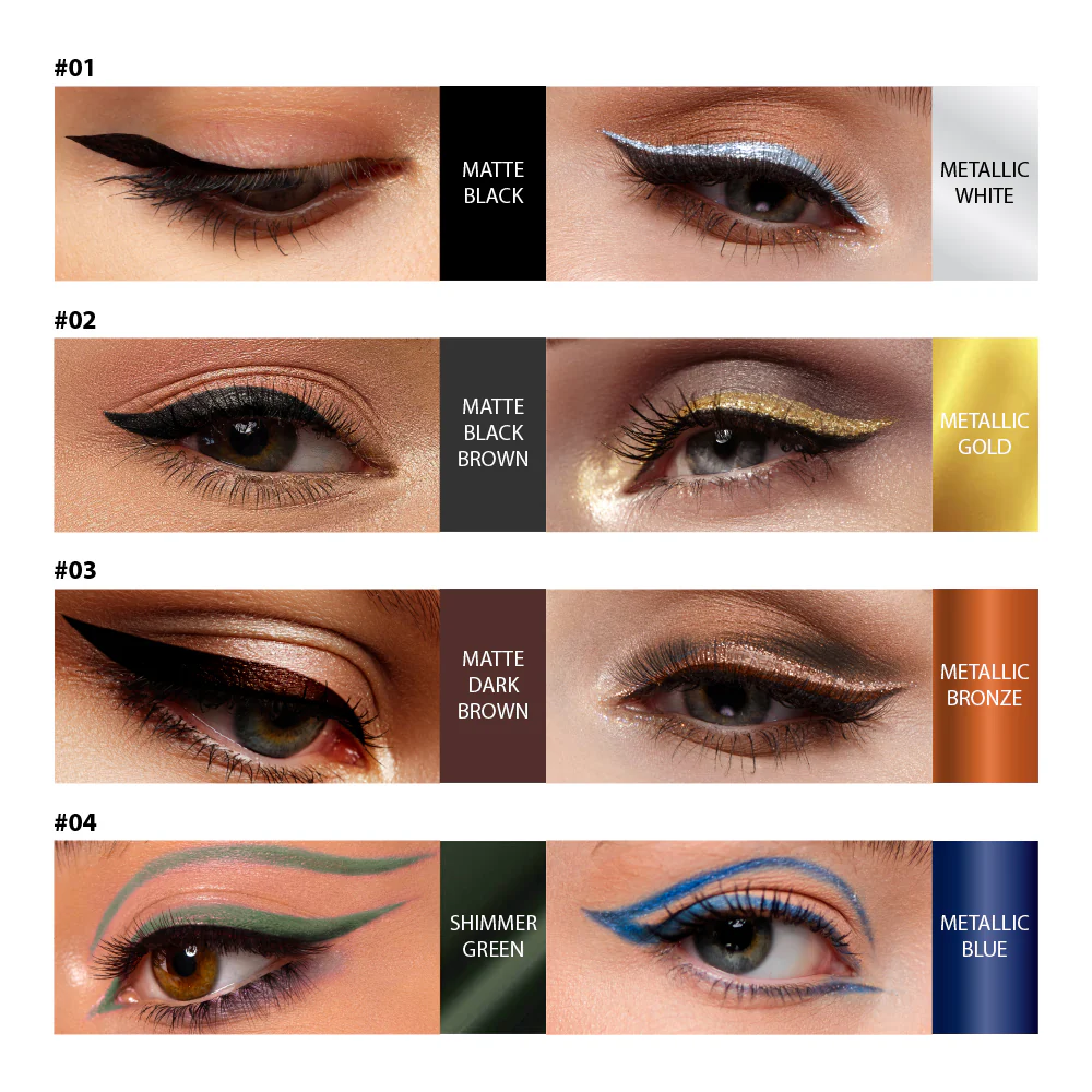 Ruby Kisses Waterproof Matte & Metallic Duo Eyeliner - Image 26