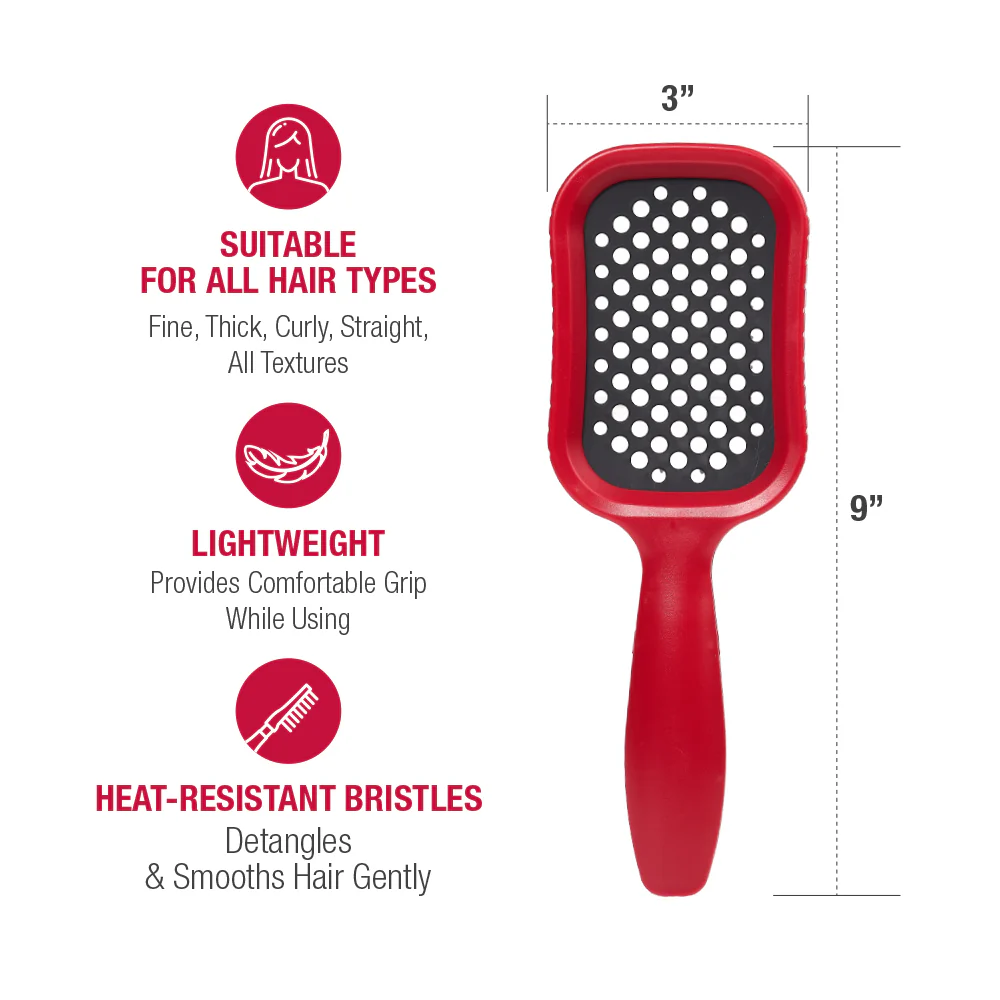 RED by KISS Wet & Dry Vent Heat-Resistant Brush - Red - Image 3