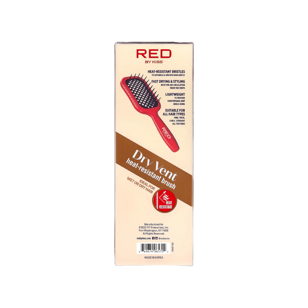 RED by KISS Wet & Dry Vent Heat-Resistant Brush - Red - Image 4
