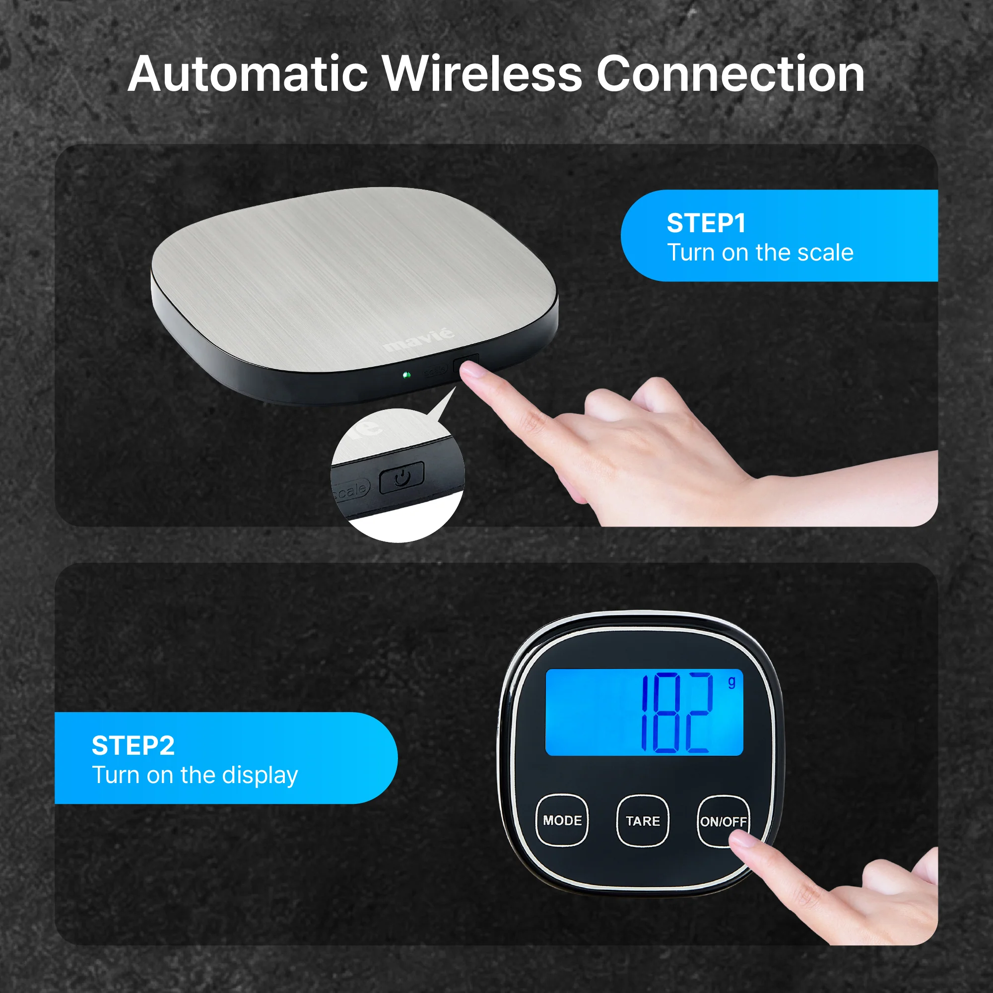 MAVIE Wireless Digital Kitchen Scale with Detachable Magnetic Display – Stainless Steel Food Scale for Baking & Meal Prep - Image 6