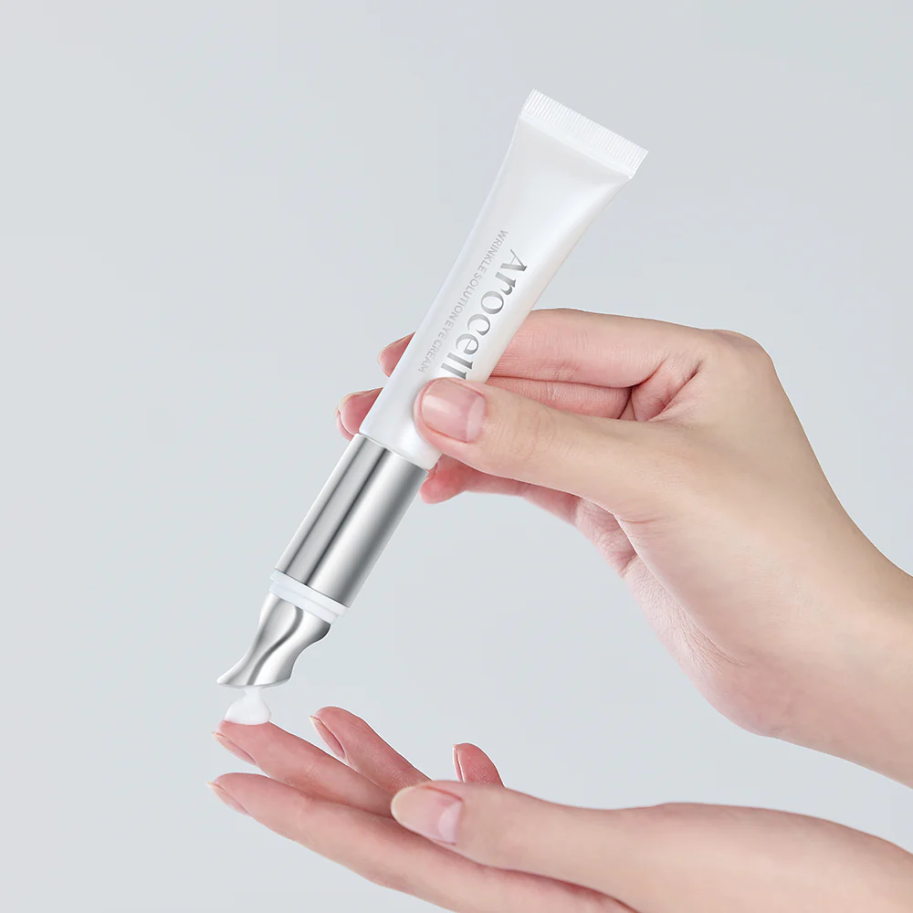 Arocell Wrinkle Solution Eye Cream with Galvanic Applicator – Korean Firming & Brightening Eye Treatment (15ml) - Image 3