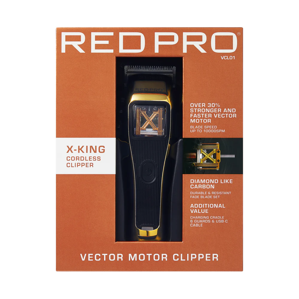 Red PRO X-King Vector Motor Cordless Clipper - Image 11