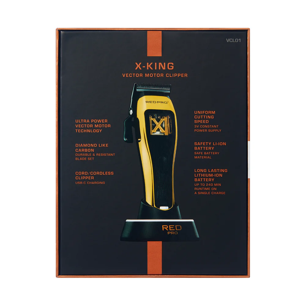Red PRO X-King Vector Motor Cordless Clipper - Image 15
