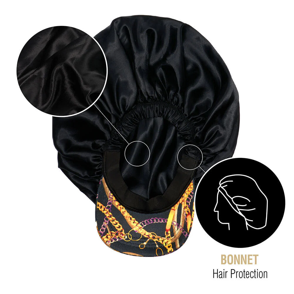 RED by KISS XL Satin Visor Bonnet - Black - Image 4
