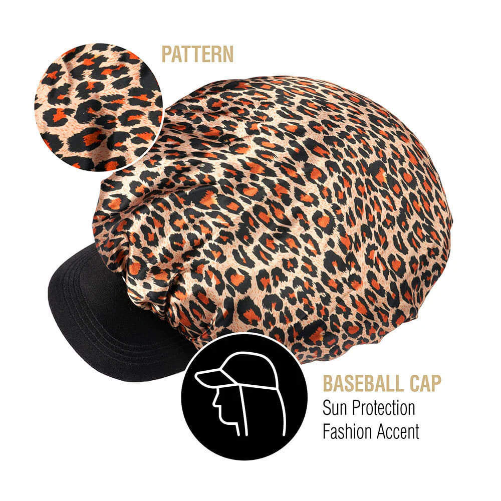 RED by KISS XL Satin Visor Bonnet - Leopard - Image 3