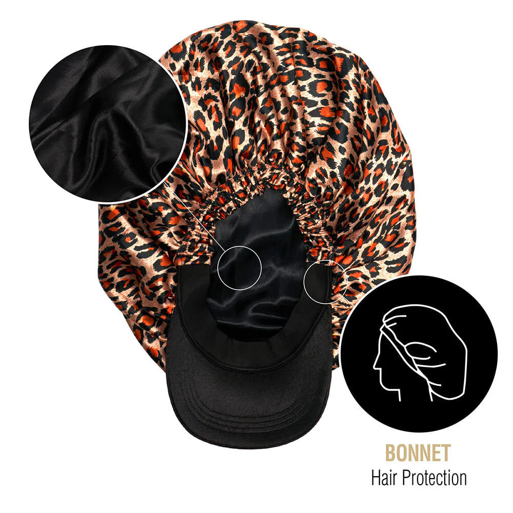 RED by KISS XL Satin Visor Bonnet - Leopard - Image 4