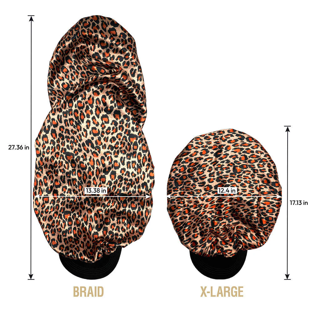 RED by KISS XL Satin Visor Bonnet - Leopard - Image 5