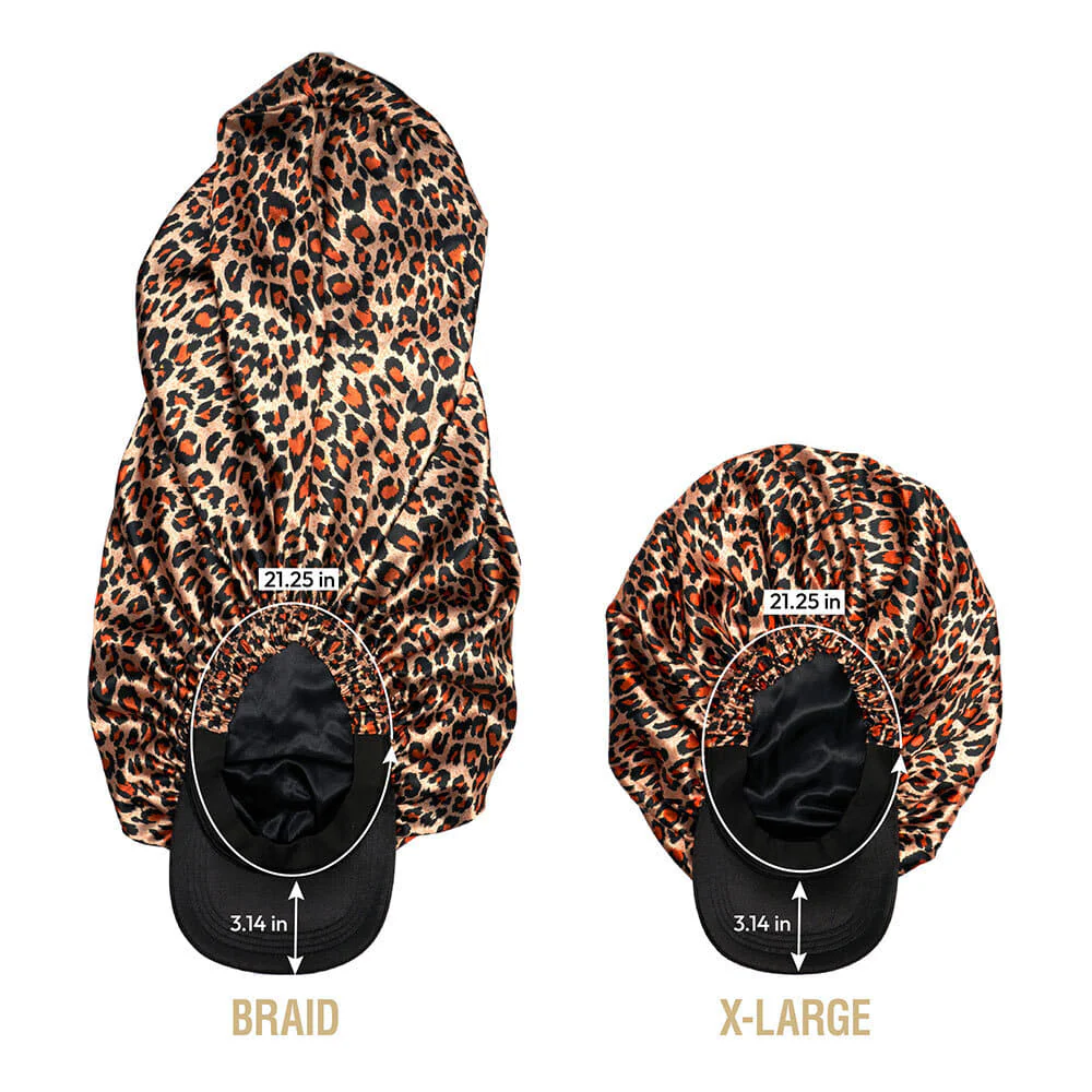 RED by KISS XL Satin Visor Bonnet - Leopard - Image 6